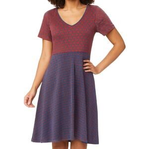 ace & jig Blue & Orange Jacquard Cotton Geometric Midi Dress Size Small